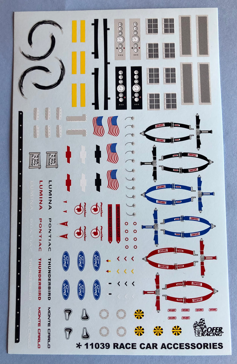 GR-11039 Race Car Accessories Decals