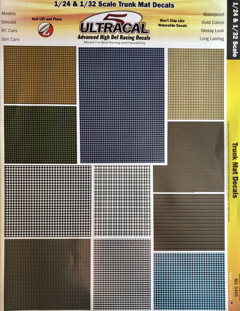 IHS 3455 UltraCal Peel Stick Decals Trunk Mats J J Scale Designs